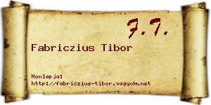 Fabriczius Tibor névjegykártya