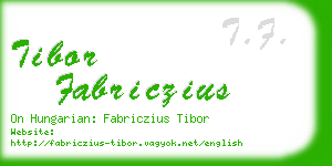 tibor fabriczius business card